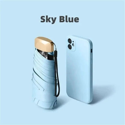 Mini Sun Umbrella Pocket Rain Umbrella With UV Protection Windproof  Waterproof Folding Capsule Par 4