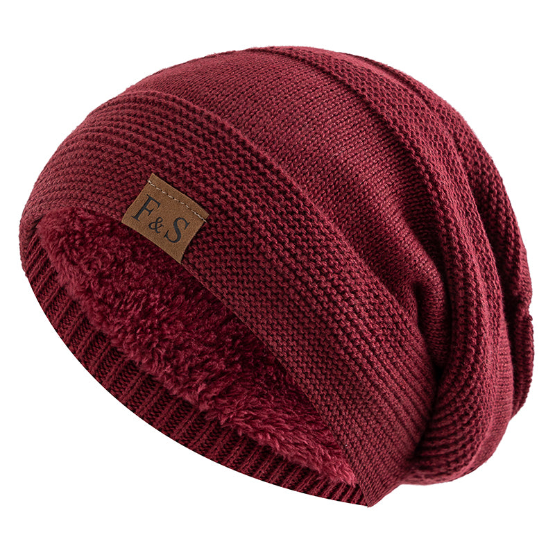 New Unisex Slouchy Winter Hats FurLined Warm Beanie Cap For Men  Women 9