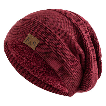 New Unisex Slouchy Winter Hats FurLined Warm Beanie Cap For Men  Women 9