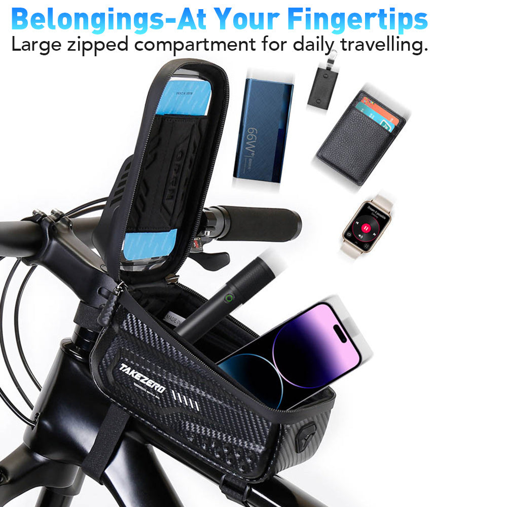 NEWBOLER Waterproof Bike Frame Bag Touchscreen Phone Case Rainproof Cycling Top Tube Bag For MTB  R 3