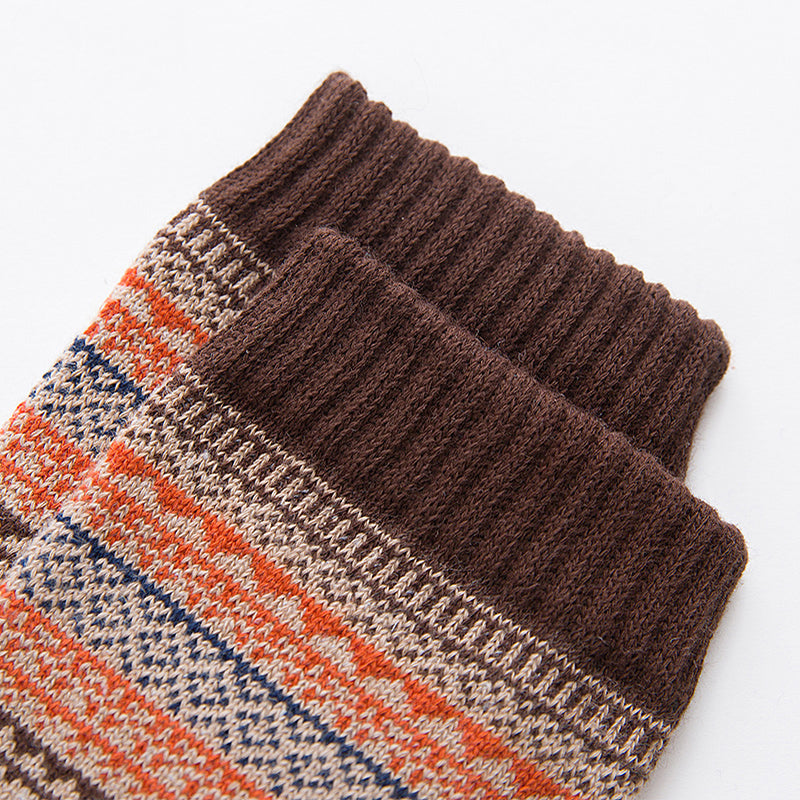 Fashion Mens Wool Socks Retro Style Warm  Colorful For Snow Boots 4