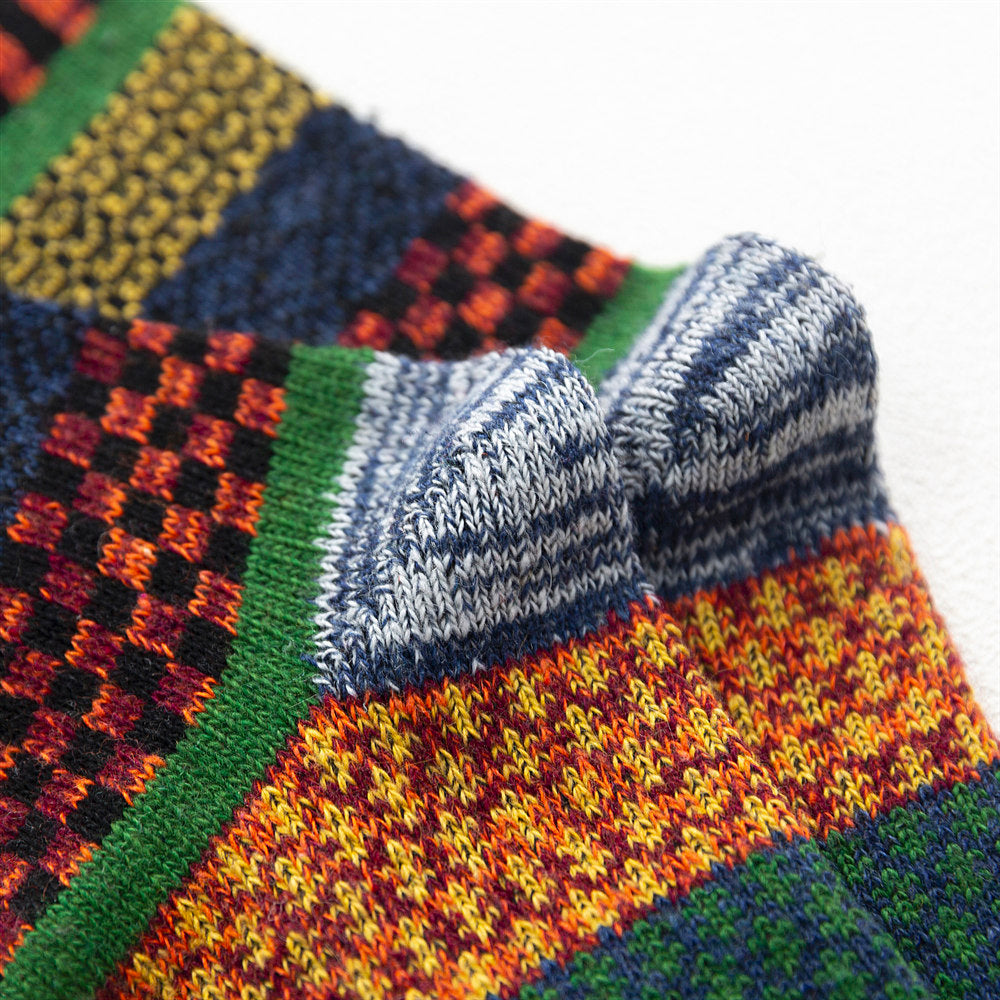 Fashion Mens Wool Socks Retro Style Warm  Colorful For Snow Boots 3