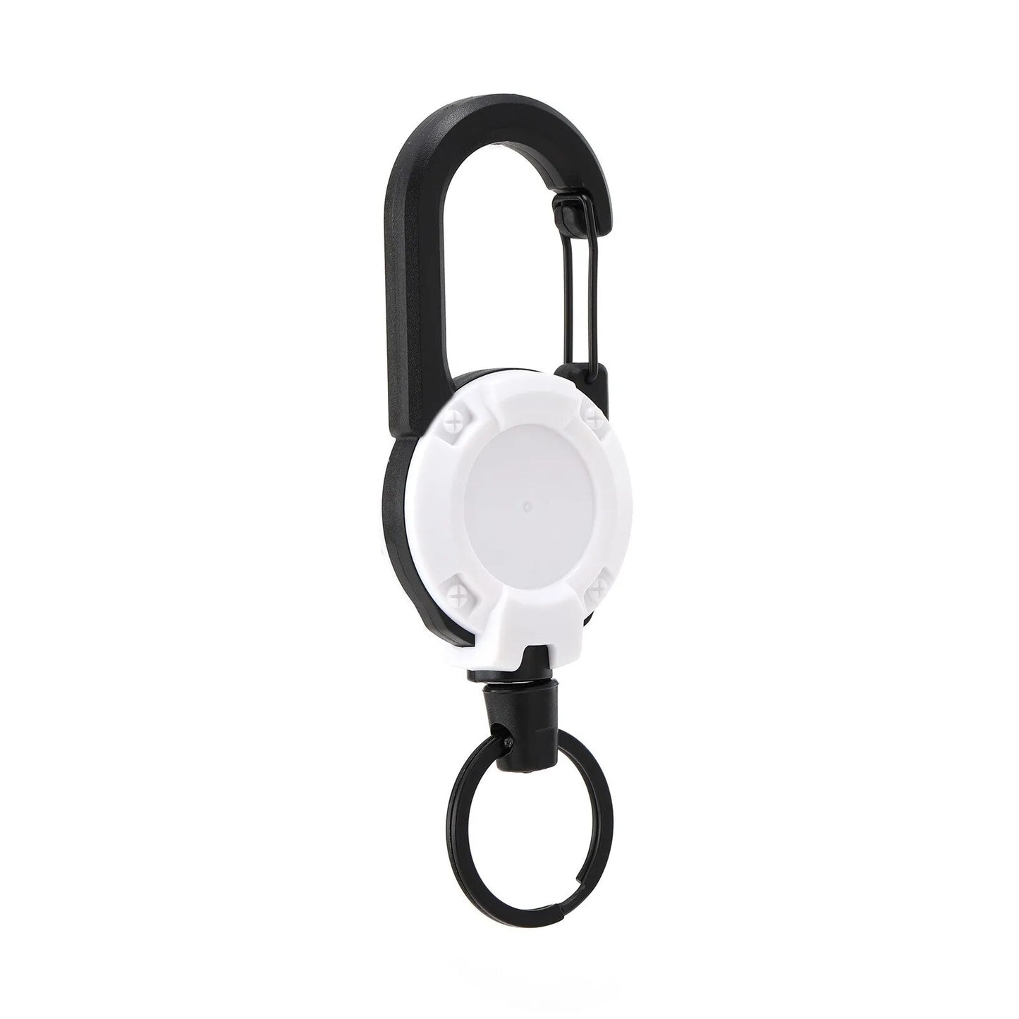 Heavy Duty Retractable Pull Reel Keychain Strong Steel Wire Rope with Carabiner Buckle  Spring Key