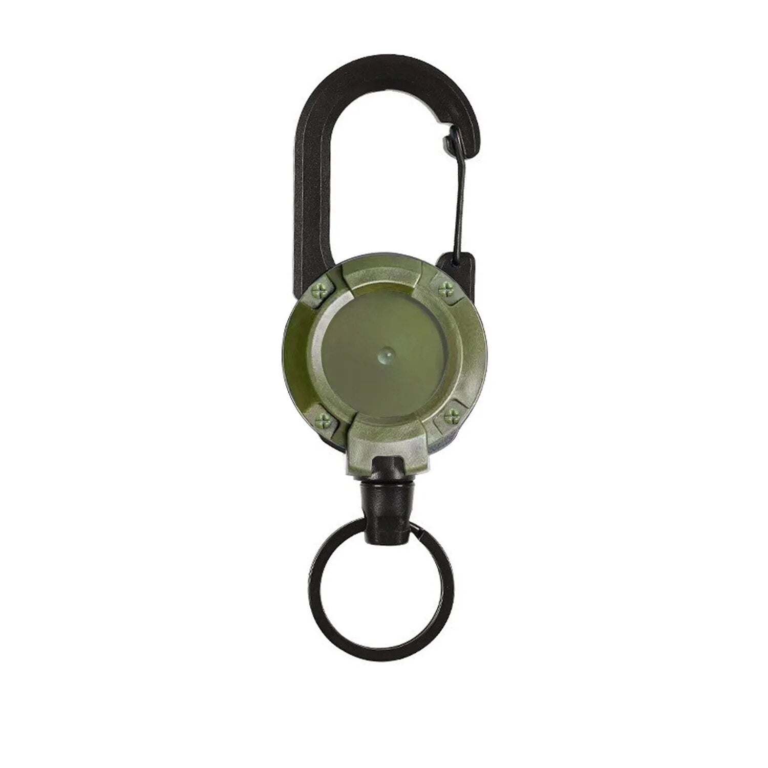 Heavy Duty Retractable Pull Reel Keychain Strong Steel Wire Rope with Carabiner Buckle  Spring Key