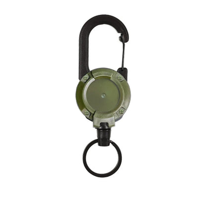 Heavy Duty Retractable Pull Reel Keychain Strong Steel Wire Rope with Carabiner Buckle  Spring Key