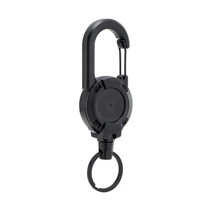 Heavy Duty Retractable Pull Reel Keychain Strong Steel Wire Rope with Carabiner Buckle  Spring Key