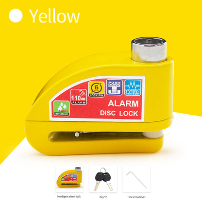 Motorcycle Bicycle Alarm Lock Anti Theft Disc Brake Lock With 120dB Alarm Vibration Sensor  Key Sec 8