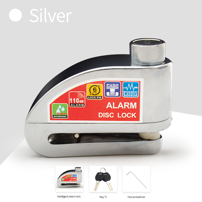 Motorcycle Bicycle Alarm Lock Anti Theft Disc Brake Lock With 120dB Alarm Vibration Sensor  Key Sec 11