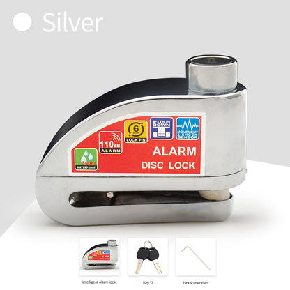 Motorcycle Bicycle Alarm Lock Anti Theft Disc Brake Lock With 120dB Alarm Vibration Sensor  Key Sec 11