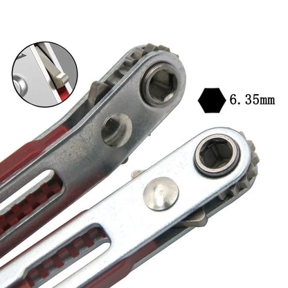 Multifunctional Bidirectional Ratchet Screwdriver ForwardReverse Elbow Wrench  Flat Head Cross Tool