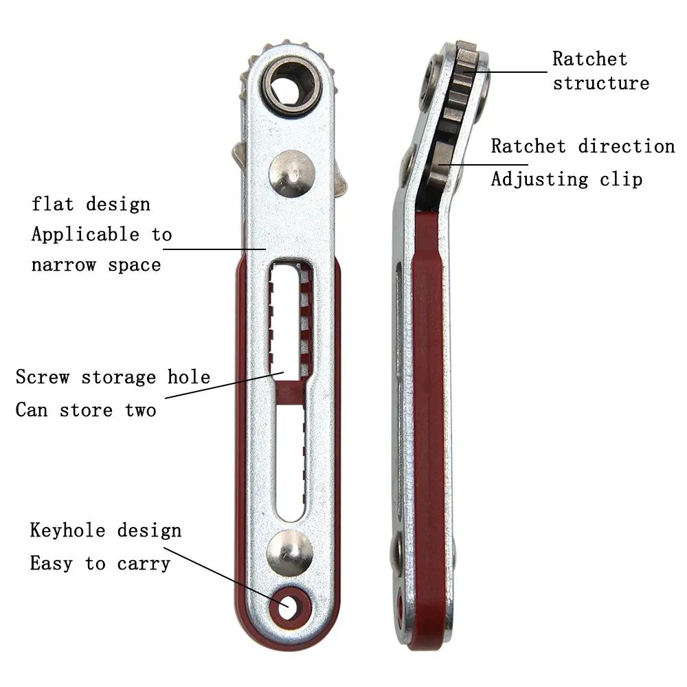Multifunctional Bidirectional Ratchet Screwdriver ForwardReverse Elbow Wrench  Flat Head Cross Tool