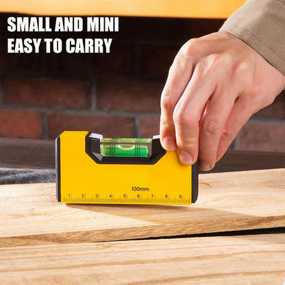 Deli 100mm Magnetic Pocket Level, High-Precision Aluminum Bubble Level for Horizontal & Vertical Alignment