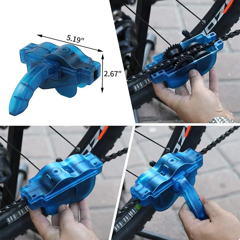 Portable Bicycle Chain Cleaner 3D Rotating Brush Scrubber Wash Tool For Mountain  Road Bikes 8
