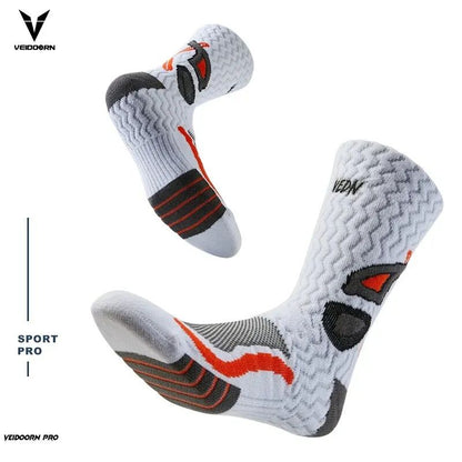 Towel Bottom Sport Socks For Men NonSlip High Cut Basketball Socks With Moisture Absorption 5