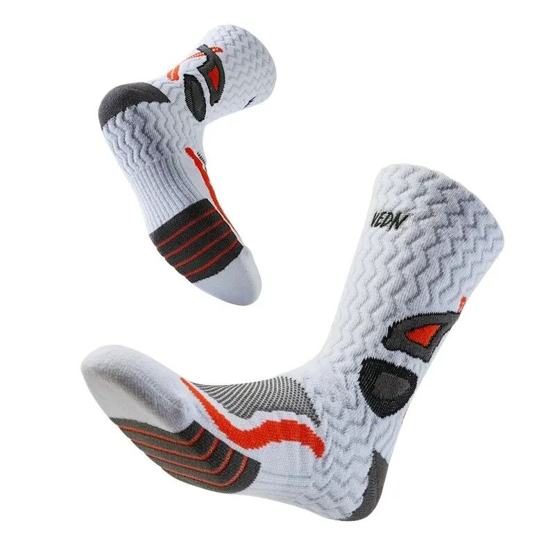 Towel Bottom Sport Socks For Men NonSlip High Cut Basketball Socks With Moisture Absorption 7