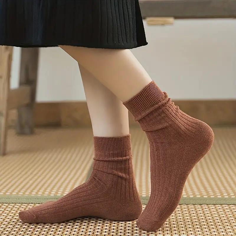 Classic Casual Daily Wear Crew Socks, Vibrant Mixed Color Stripes, Soft & Breathable
