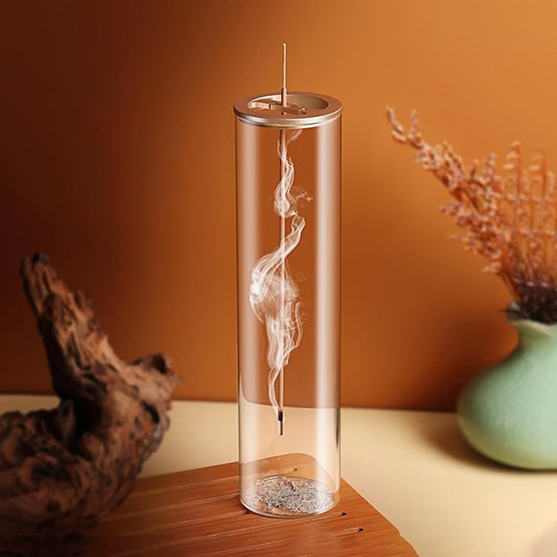 Modern Glass Incense Burner With AntiAsh Flying Design Removable Ash Catcher For Home Decor  Medita 1
