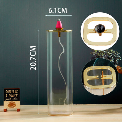 Modern Glass Incense Burner With AntiAsh Flying Design Removable Ash Catcher For Home Decor  Medita 7