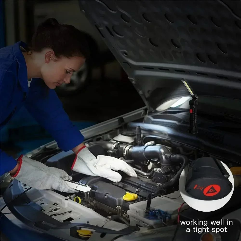 Rechargeable LED Work Light  Dimmable Inspection Torch With Magnetic Base  18650 Battery 11