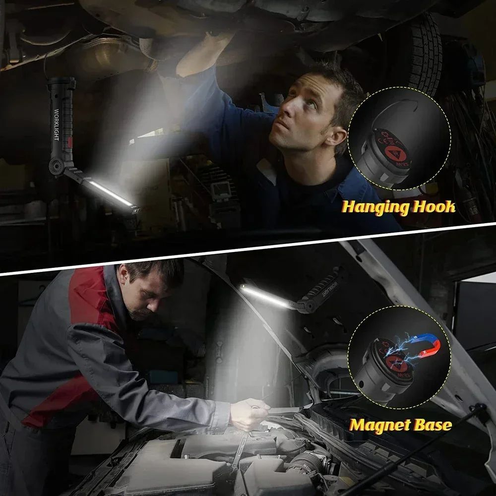 Rechargeable LED Work Light  Dimmable Inspection Torch With Magnetic Base  18650 Battery 4