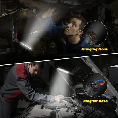 Rechargeable LED Work Light  Dimmable Inspection Torch With Magnetic Base  18650 Battery 4