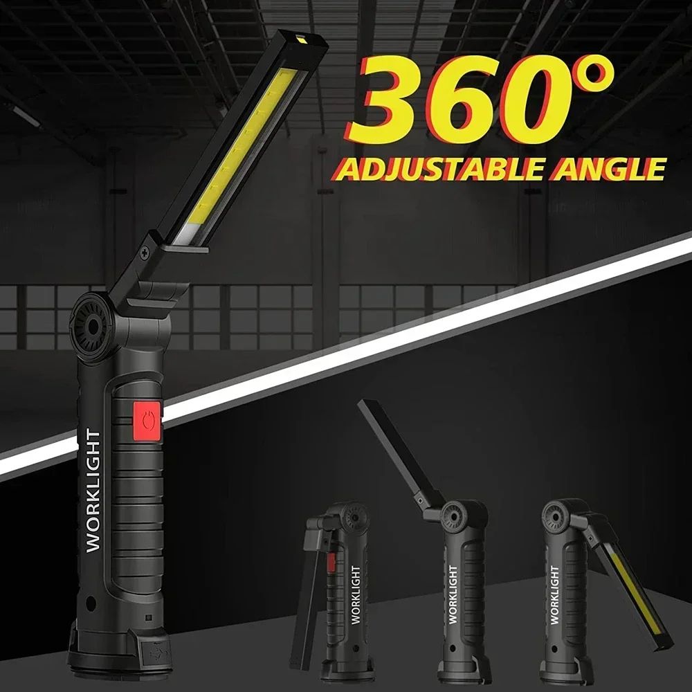 Rechargeable LED Work Light  Dimmable Inspection Torch With Magnetic Base  18650 Battery 5