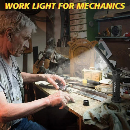 Rechargeable LED Work Light  Dimmable Inspection Torch With Magnetic Base  18650 Battery 7