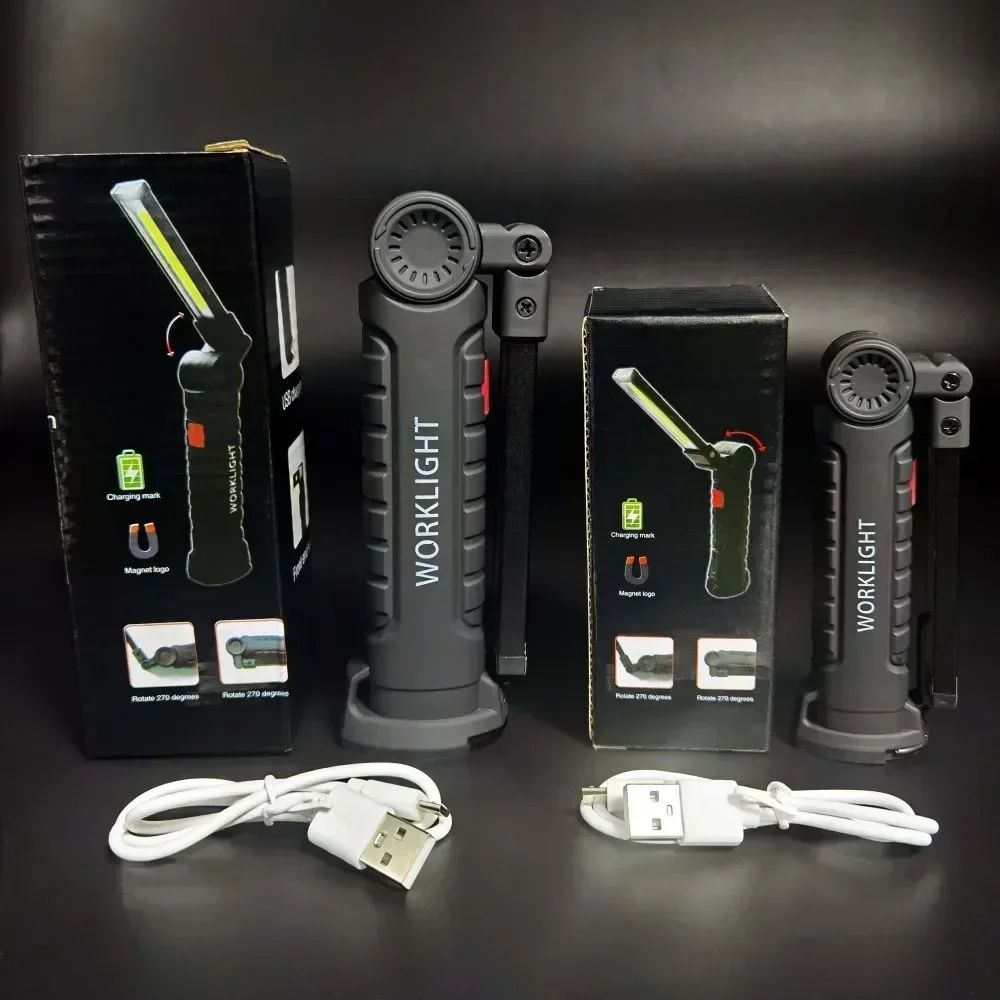 Rechargeable LED Work Light  Dimmable Inspection Torch With Magnetic Base  18650 Battery 8