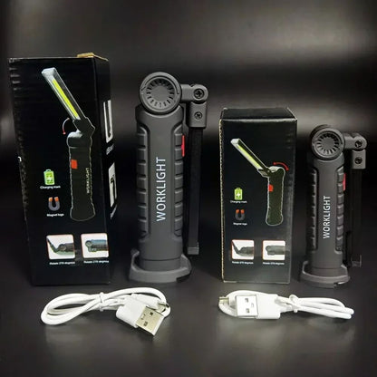 Rechargeable LED Work Light  Dimmable Inspection Torch With Magnetic Base  18650 Battery 8