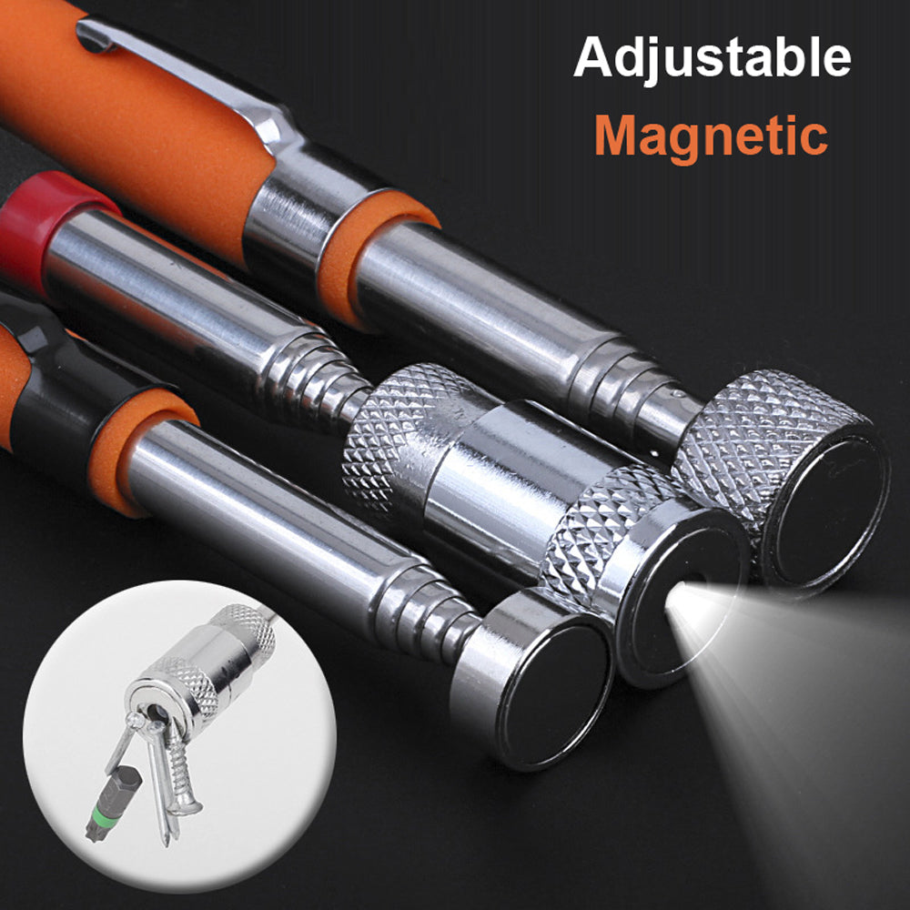 Magnetic Pick Up Tool With LED Light Telescoping Stainless Steel Grabber For Hard To Reach Screws N 1