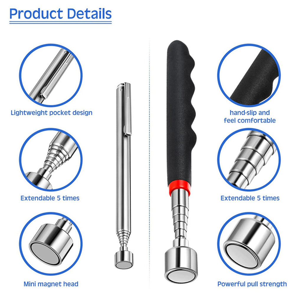 Magnetic Pick Up Tool With LED Light Telescoping Stainless Steel Grabber For Hard To Reach Screws N 2