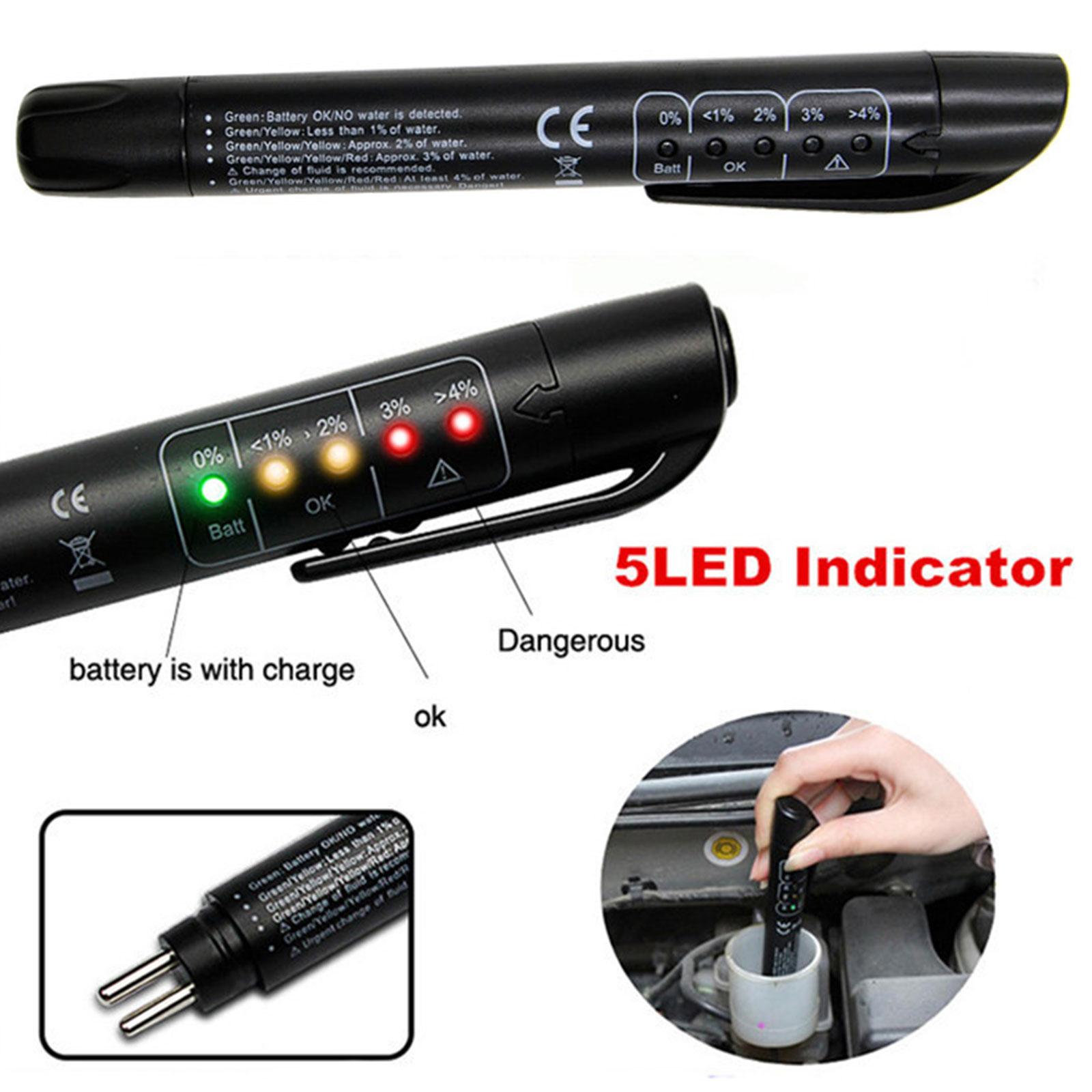 Universal Brake Fluid Tester, Accurate LED Indicator Oil Diagnostic Tool