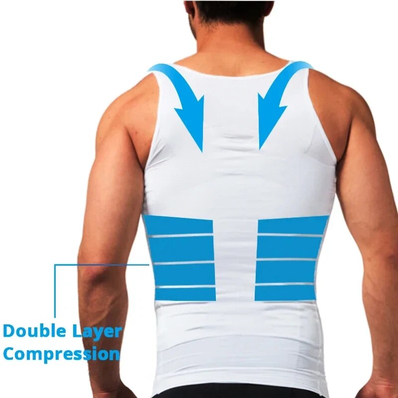 Slimming Compression Vest for Men Undershirt Shapewear Shirt for Belly Control & Tummy Tuck