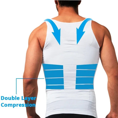 Slimming Compression Vest for Men Undershirt Shapewear Shirt for Belly Control & Tummy Tuck