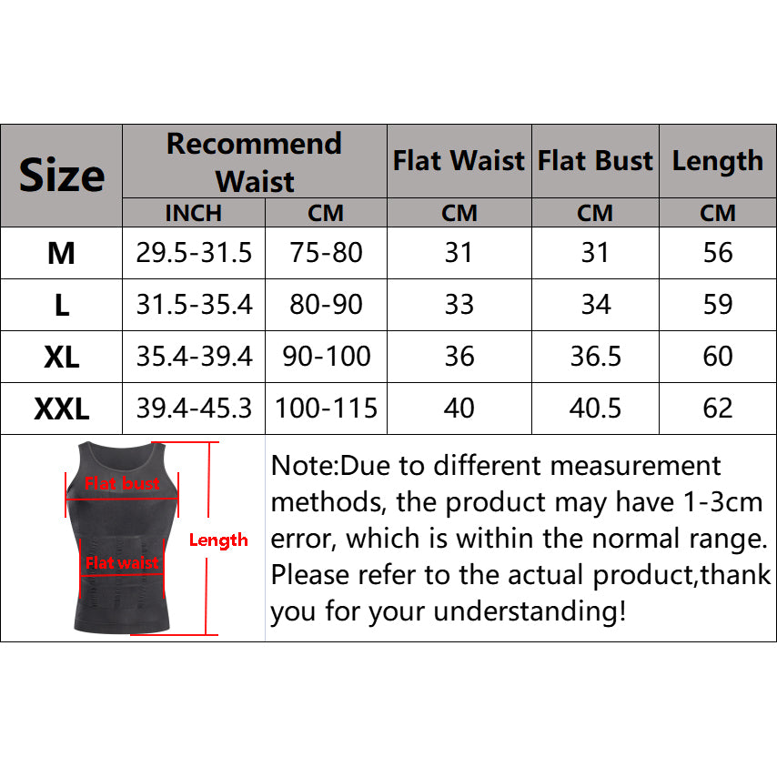 Slimming Compression Vest for Men Undershirt Shapewear Shirt for Belly Control & Tummy Tuck