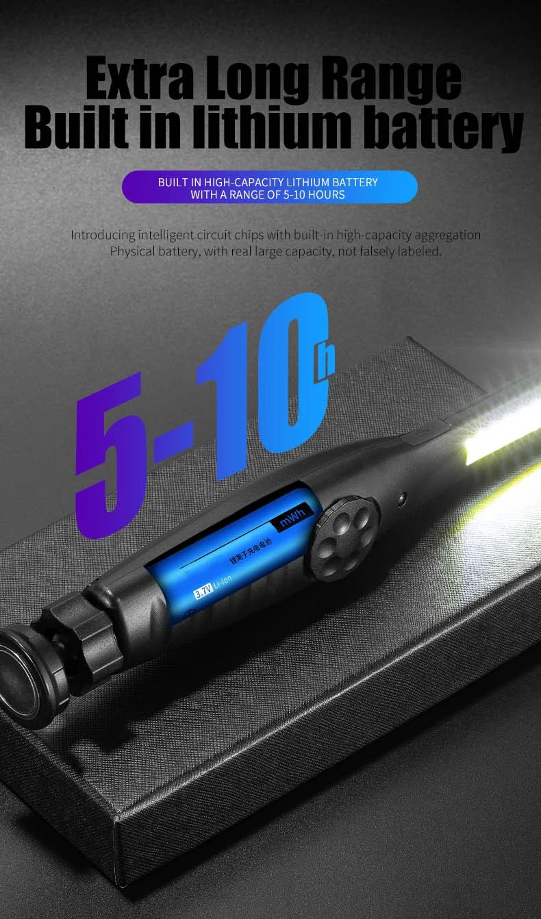 Bright Cordless Work Lights  Portable COB LED Inspection Lamp For Mechanics Home And Garage Use 8