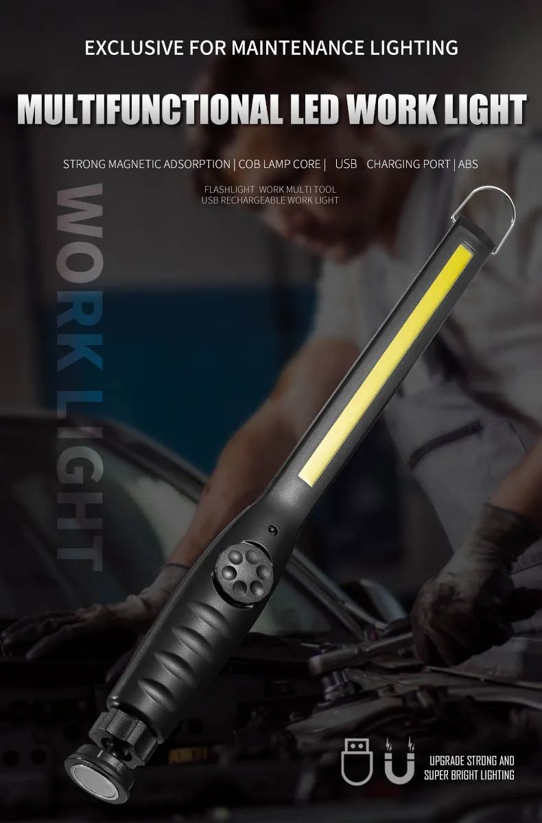 Bright Cordless Work Lights  Portable COB LED Inspection Lamp For Mechanics Home And Garage Use 10