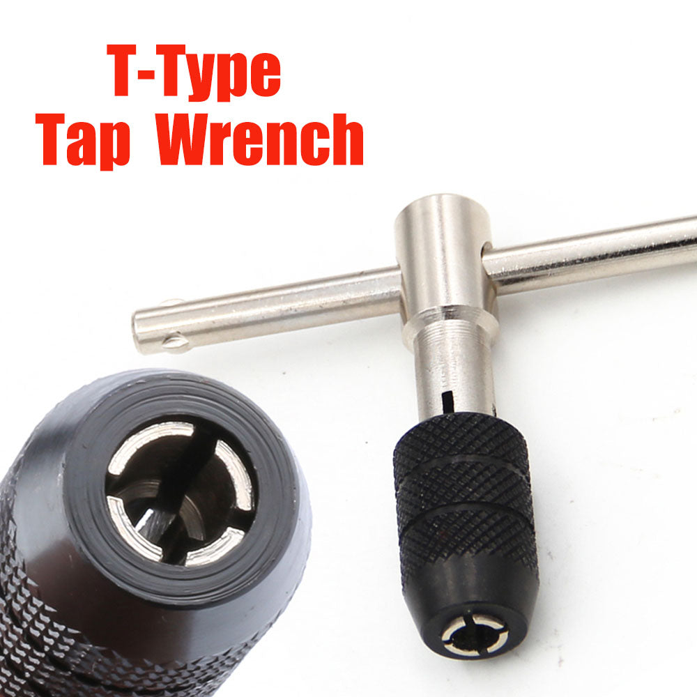 Premium Hand Tap Wrench Thread Tapping Tool Set M3 to M8 T Shaped Tap Wrench & 5pc Hand Tap Kit
