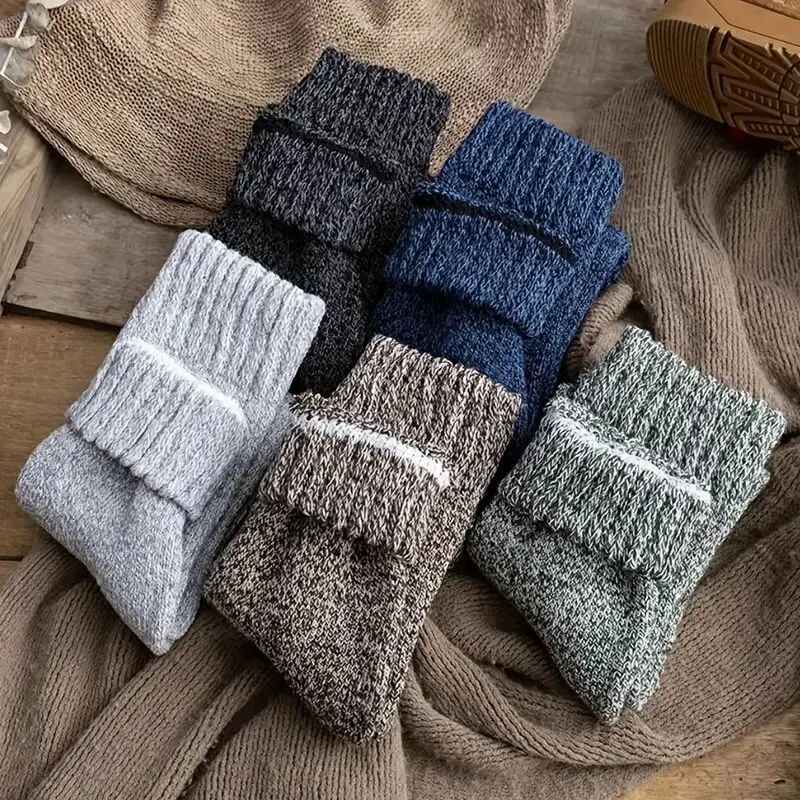 Winter Warm Thick Wool Socks For Men Merino Wool Slipper Socks With Towel Bottom Against Cold  Snow 1