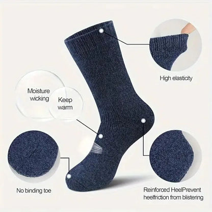Winter Warm Thick Wool Socks For Men Merino Wool Slipper Socks With Towel Bottom Against Cold  Snow 6