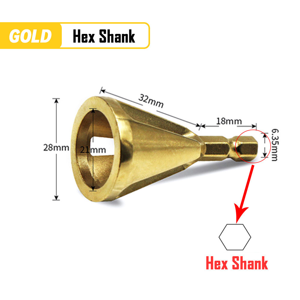 Hexagon  Triangle Trimming Drill Bit Professional Burr Removal Tool For Metal Stainless Steel  Copp