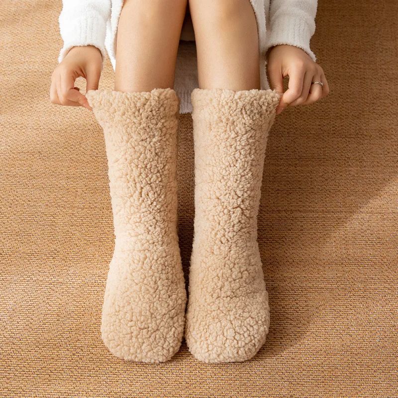 Thickened Thermal Socks For Women  Winter Warm Velvet AntiSlip Sleeping Socks Cozy Gift 6