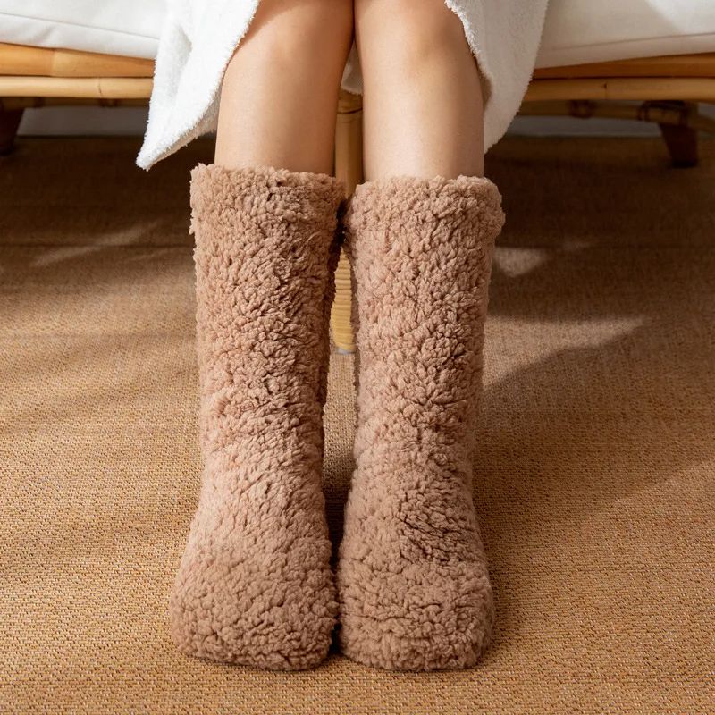 Thickened Thermal Socks For Women  Winter Warm Velvet AntiSlip Sleeping Socks Cozy Gift 8