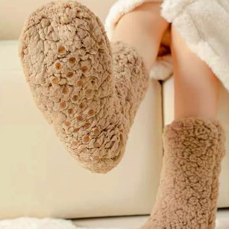 Thickened Thermal Socks For Women  Winter Warm Velvet AntiSlip Sleeping Socks Cozy Gift 2