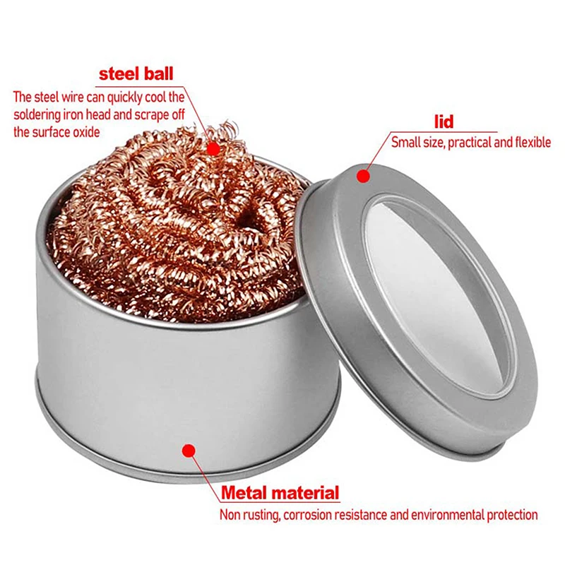 Professional Soldering Iron Tip Cleaner Ball  Steel Wire Desoldering Tool For Quick Waste Removal   3