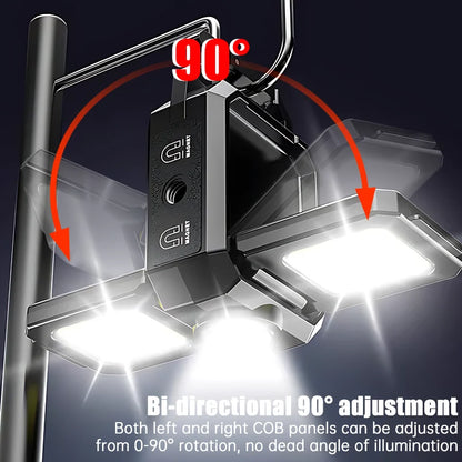 Mini Flashlight Keychain USB Rechargeable COB Work Light with 90° Foldable Side Lights, Super Bright Portable Lantern
