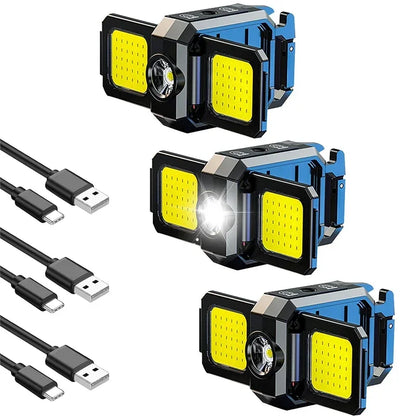 Mini Flashlight Keychain USB Rechargeable COB Work Light With 90 Foldable Side Lights Super Bright  10