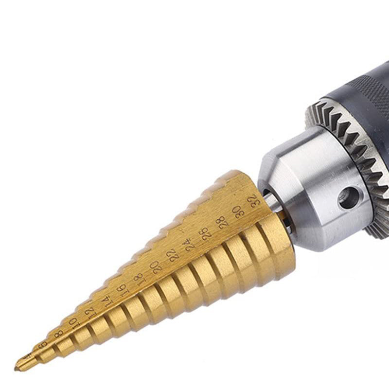 HSS Titanium Coated Step Drill Bit HighSpeed Steel Cone Drill for Metal Wood  Plastic