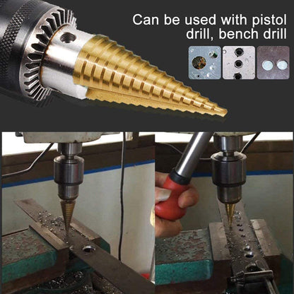 HSS Titanium Coated Step Drill Bit HighSpeed Steel Cone Drill for Metal Wood  Plastic