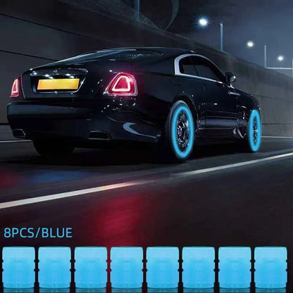 Luminous Valve Caps Glow In The Dark BikeMotorcycle Car Wheel Caps Fluorescent ABS Screw On Stem Co 7